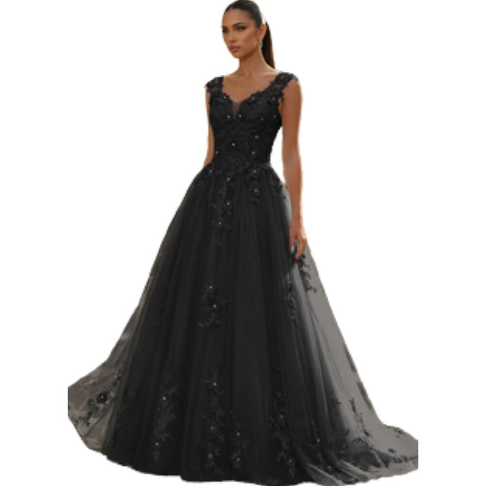 JJ's House Jucette Black Sweetheart Tulle Dress Sz 10 NWT Goth Princess Ballgown